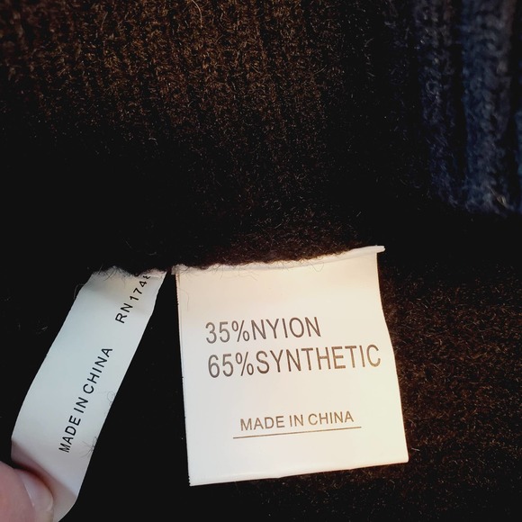 Avantlook Fringed Long Sleeve Cable knit Boho Crewneck Sweater Sz S Black Cozy - Picture 7 of 8